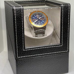 LUXE Watch Club Rotation Single Watch Winder Leather Box [Watch Winder Only]